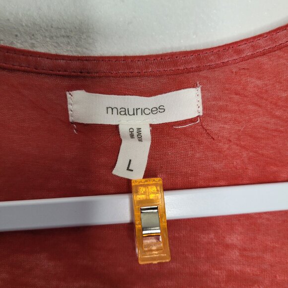 Y2k maurices black red cyber emo party mcbling grunge tie sleeve top large - Picture 5 of 9